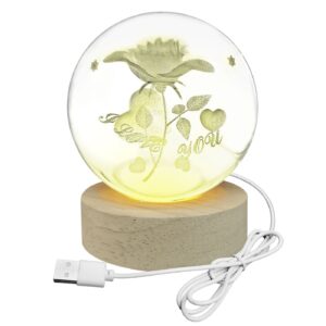 22-3093.jpg Μπάλα Γυάλινη I Love you με Βάση 6 Led ø8cm Homie 423113