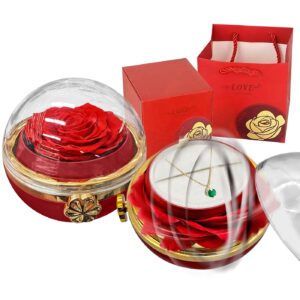 22-3096.jpg Παντοτινό Τριαντάφυλλο σε Κόκκινο Κουτί Περιστρεφόμενο ø11cm Homie 423116