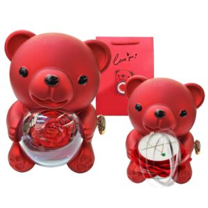 22-3097.jpg Αρκούδος με Παντοτινό Τριαντάφυλλο 17x11x11cm Homie 423117