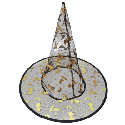 Καπέλο Μάγισσας Μαύρο (διάφανο) Ύφασμα 38x34cm Carnavalista 231661