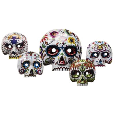 Μάσκα Νεκροκεφαλή με Λουλούδια 17x17cm Carnavalista 231928