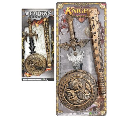 Σετ Ιππότη με Ρόπαλο, Ασπίδα, Σπαθί 56x25cm Carnavalista 232018