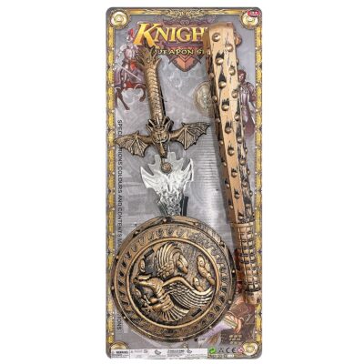 Σετ Ιππότη με Ρόπαλο, Ασπίδα, Σπαθί 56x25cm Carnavalista 232018