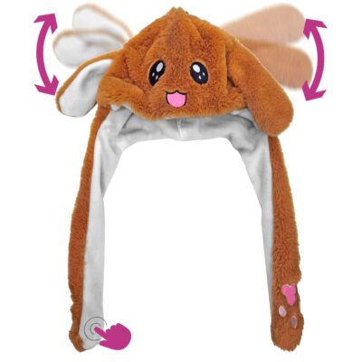 Σκούφος Καφέ Σκύλος με Αυτιά και Κίνηση 50x35cm Carnavalista 232413