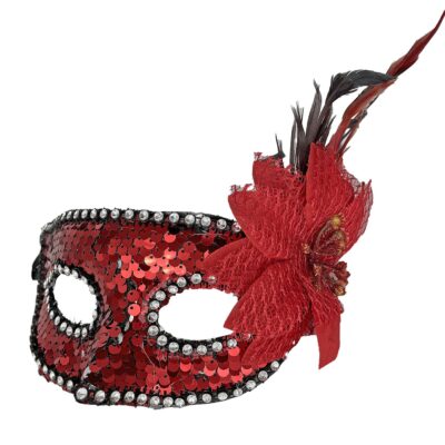 Μάσκα Βενετσιάνικη με Λουλούδι, Φτερά & Πούλιες  Carnavalista 232419
