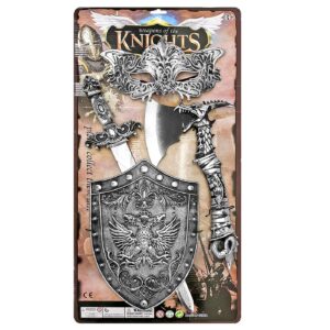 Σετ Ιππότη με Μάσκα, Τσεκούρι, Σπαθί, Ασπίδα 63x31cm Carnavalista 232425