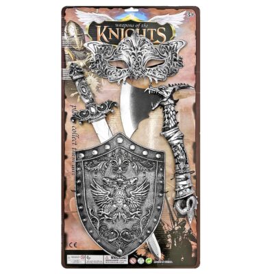 Σετ Ιππότη με Μάσκα, Τσεκούρι, Σπαθί, Ασπίδα 63x31cm Carnavalista 232425