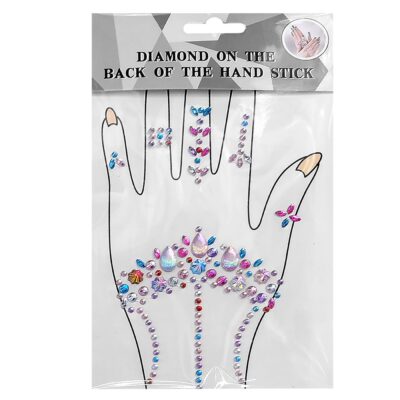 Αυτοκόλλητα Gems για το Χέρι 20x12cm Carnavalista 232486