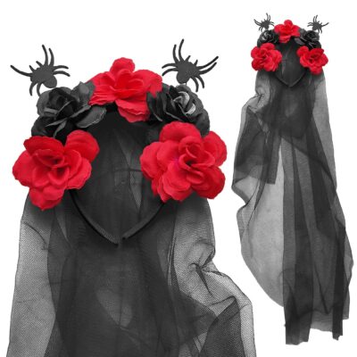 Στέκα day of Dead με Λουλούδια και Πέπλο 70x20cm Carnavalista 232559