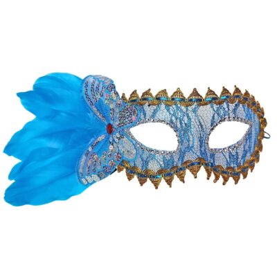 Μάσκα Ματιών Βενετσιάνικη με Δαντέλα & Φτερό 34x9cm Carnavalista 232589
