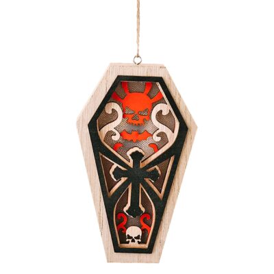 Halloween Διακοσμητικό Ξύλινο με φως 15x9x4cm Carnavalista 232652