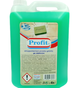 Profit Απορρυπαντικο Γενικης Χρησης Με Πρασινο Σαπουνι 4lt