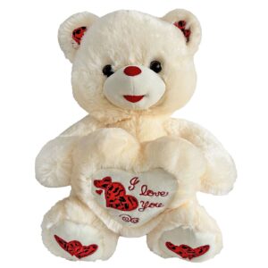 Αρκουδάκι Εκρού με Καρδιά Μεσαίο 30cm ToyMarkt 99504
