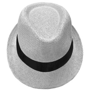 Καπέλο Καβουράκι Άσπρο με Κορδέλα 29cm SummerTiempo 622754