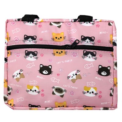Ισοθερμικό Τσαντάκι Φαγητού Γάτες. Με 2 Θήκες 22x19x12cm JustNote 703601