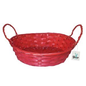 73-1244.jpg Καλάθι Μπαμπού Κόκκινο Οβάλ 28x21x8,5cm Bunny's 931264