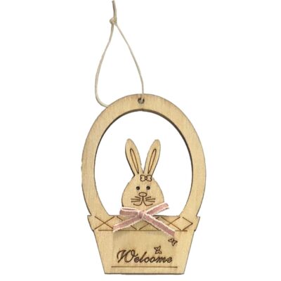 Στολίδι Κρεμαστό Καλάθι με Λαγό 10x6,5cm Bunny's 931987