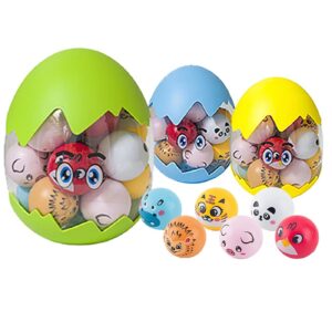 73-1973.jpg Αυγό σετ 18 tem Pull Back Μπαλάκια Σχέδιο Ζωάκια Αυγό=19x15, Ζωάκι=4,8x4cm Bunny's 931993