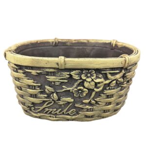 73-1989.jpg Καλάθι Κεραμική Πλέξη με Άνθη 15x9x8cm Bunny's 932009