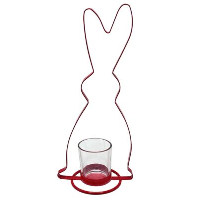 Κηροπήγιο Ρεσώ Κόκκινος Λαγός 31,5x12,5x8,5cm Bunny's 932171