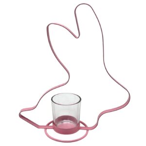 73-2152.jpg Κηροπήγιο Ρεσώ ροζ Λαγός 25x18,5x8,5cm Bunny's 932172