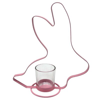 Κηροπήγιο Ρεσώ ροζ Λαγός 25x18,5x8,5cm Bunny's 932172