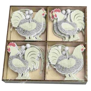 73-2186.jpg Κότες Ξύλινες Κρεμαστές σετ=12τεμ Ξύλινο κουτί=13x13cm Bunny's 932206