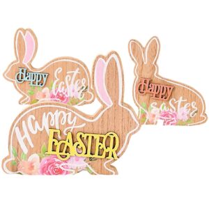 73-2246.jpg Λαγός Ξύλινος Επιτραπέζιος Happy Easter 15x12x1,8cm Bunny's 932266