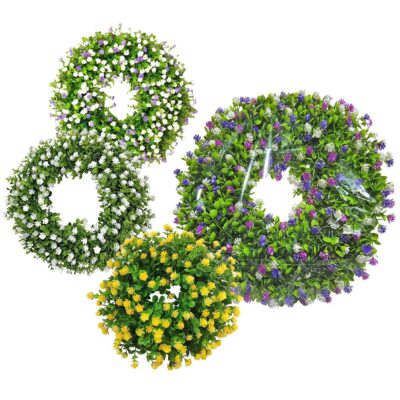 Στεφάνι με Φύλλωμα & Πολλά Άνθη ø45cm Bunny's 932270