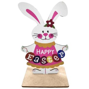 73-2272.jpg Ξύλινο Διακοσμητικό με Λαγό Κορίτσι & Καρότο 14x9cm Bunny's 932292