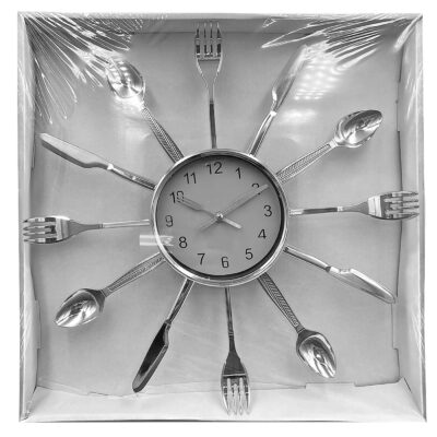 Ρολόι Τοίχου Μαχαιροπίρουνα Πλαστικό ø33cm Homie 321898