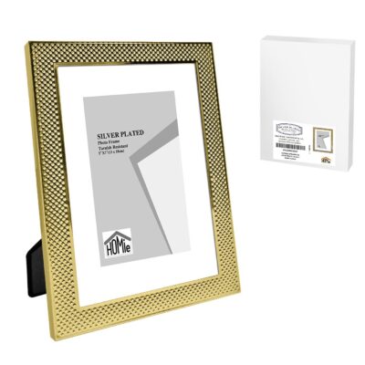 Κορνίζα Ατσάλινη με Χρυσή Πλέξη 13x18cm Homie 322074