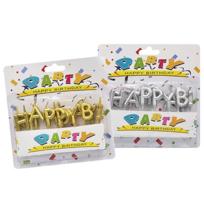 Κεριά Happy Birthday Χρυσό-Ασημί  Homie 3767