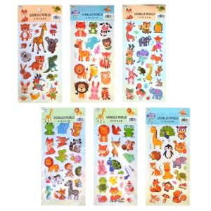 18-1959 Αυτοκόλλητα Puffy Ζωάκια του Κόσμου 22x10cm JustNote 381979