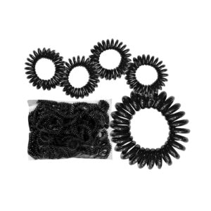 20-1045 Λαστιχάκι Μαλλιών Σπιράλ Μαύρο ø4,5cm 4teen4ty 401065