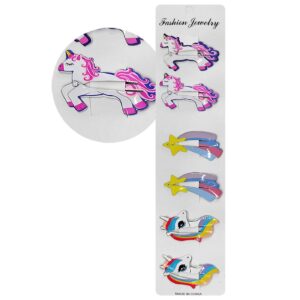 20-1338 Κλιπ Μαλλιών Μονόκεροι σετ=6 τεμ 5cm 4teen4ty 401358