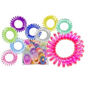 20-1357 Λαστιχάκι Μαλλιών Σπιράλ Ιριδίζον Χρωματιστό ø5,5cm 4teen4ty 401377