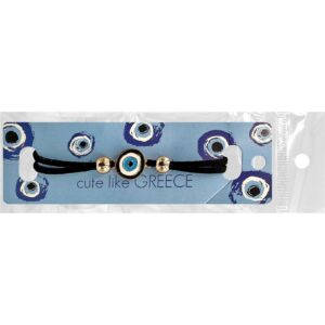 20-1404 Βραχιόλι Μάτι με Μαύρο Δερματάκι 4teen4ty 401424