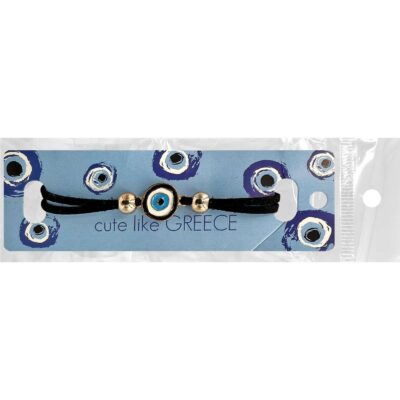 Βραχιόλι Μάτι με Μαύρο Δερματάκι  4teen4ty 401424