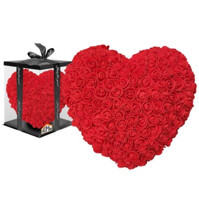 Καρδιά από Τεχνητά Τριαντάφυλλα σε Κουτί Καρδιά=30cm Homie 422983