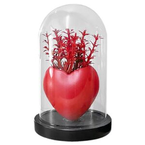 22-3026 Γυάλα με Λουλούδια Κόκκινη Καρδιά 18x11cm Homie 423046