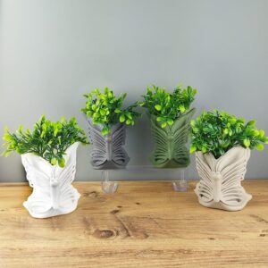 22-3030 Διακοσμητική Γλάστρα Πεταλούδα με Άνθος 18x12cm Homie 423050