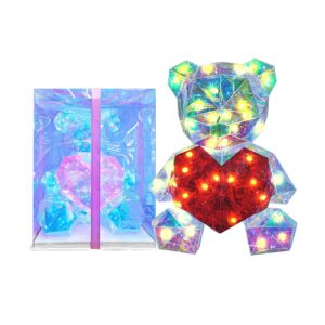 Αρκούδος-Καρδιά Ιριδίζον με φως 27cm Homie 423080