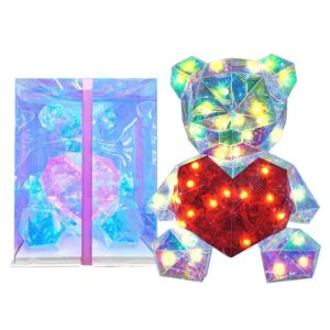 Αρκούδος-Καρδιά Ιριδίζον με φως 33cm Homie 423081