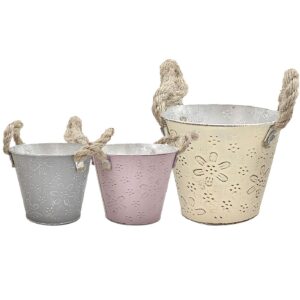 Γλαστράκι-Κασπώ Μεταλλικό Λουλουδάτο ø16x14cm Homie 423086