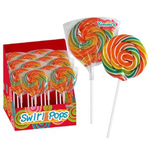 Γλειφιτζούρι Στρογγυλό Χρωματιστό Swirl pop 50g 50gr Yammi's 44210