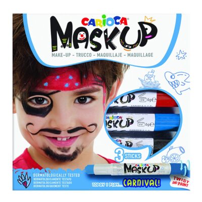 Βαφές Προσώπου 3τεμ Carioca Maskup (Κόκκινο-Μπλε-Μαύρο)  Carioca 43050