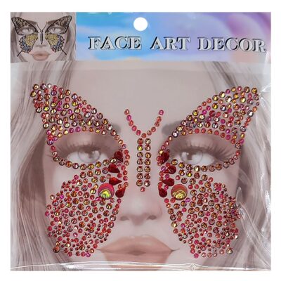Αυτοκόλλητα Προσώπου Πεταλούδα Face Gems 17x17cm Carnavalista 232485