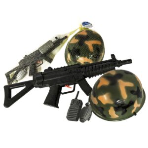 3-369 Σετ Όπλο Κράνος Ασύρματος 4τεμ Όπλο=39cm Carnavalista 23389