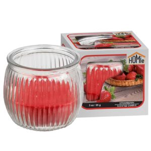 Κερί Φράουλα σε Βάζο 21h, 85gr Net, 7x6,5cm Homie 57466